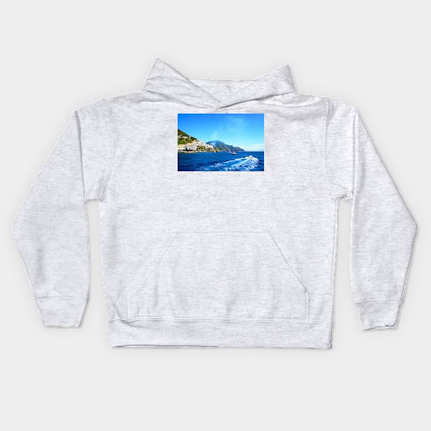 Seaside view of Amalfi Kids Hoodie by KristinaDrozd